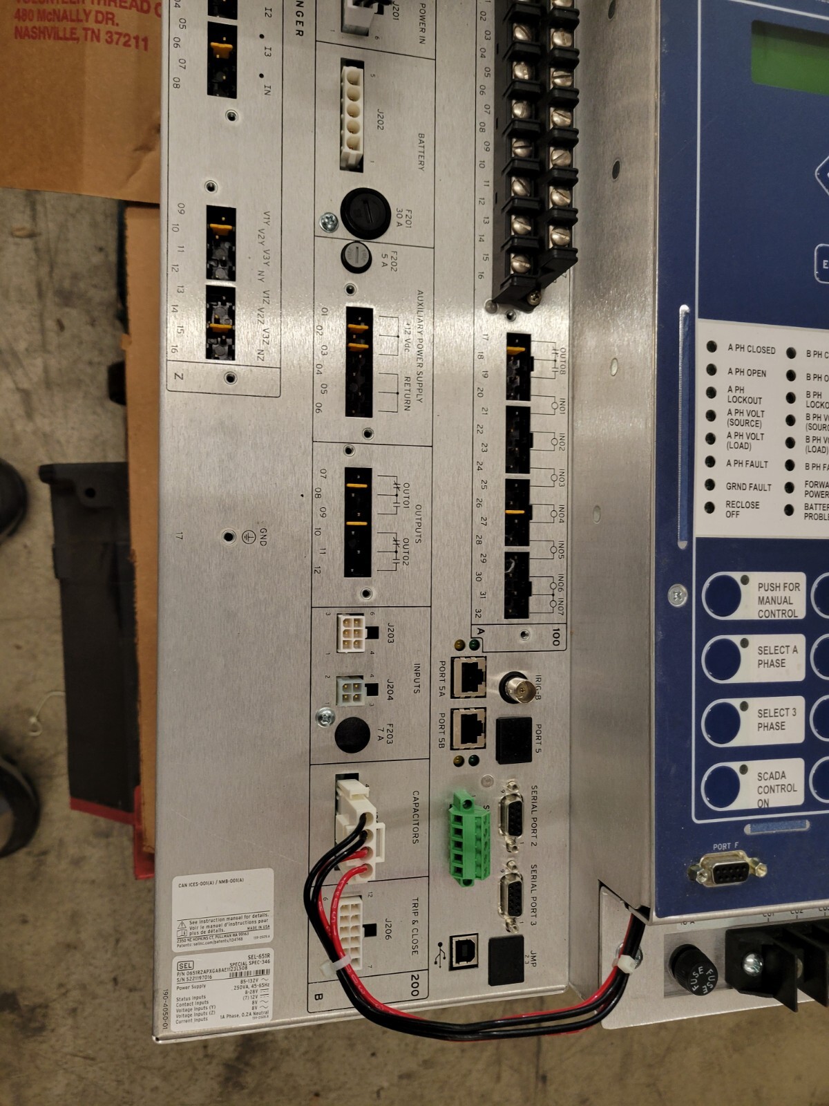 SEL-651R Recloser Control w/SEL0651R2APXGAE1123L508.