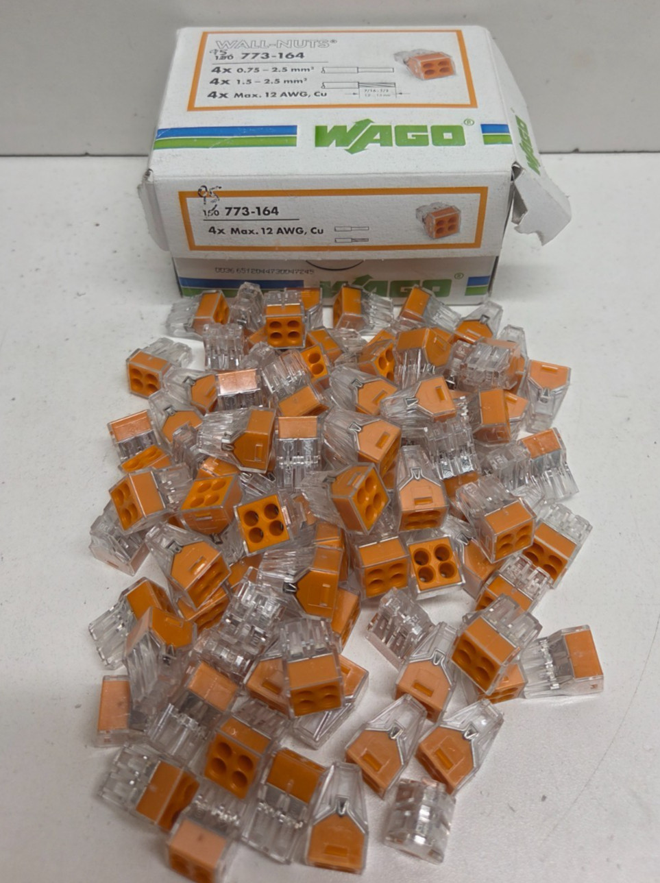 LOT OF 95 NEW IN BOX! WAGO 4X 12AWG PUSH WIRE CONNECTOR HOUSINGS 773-164