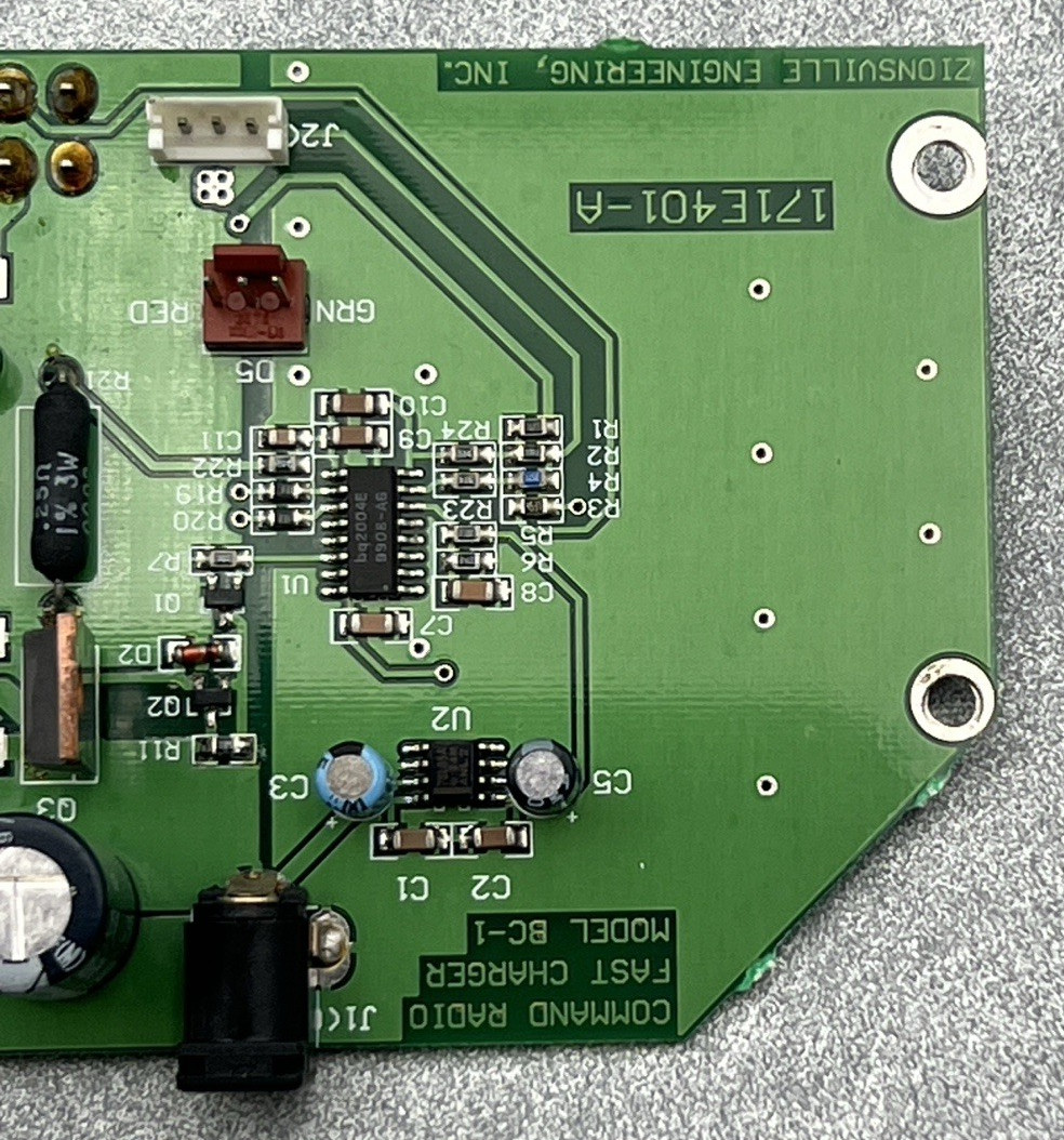 COMMAND RADIO FAST CHARGER BC-1 171E401-A CIRCUIT BOARD ZIONSVILLE BACK SWITCH