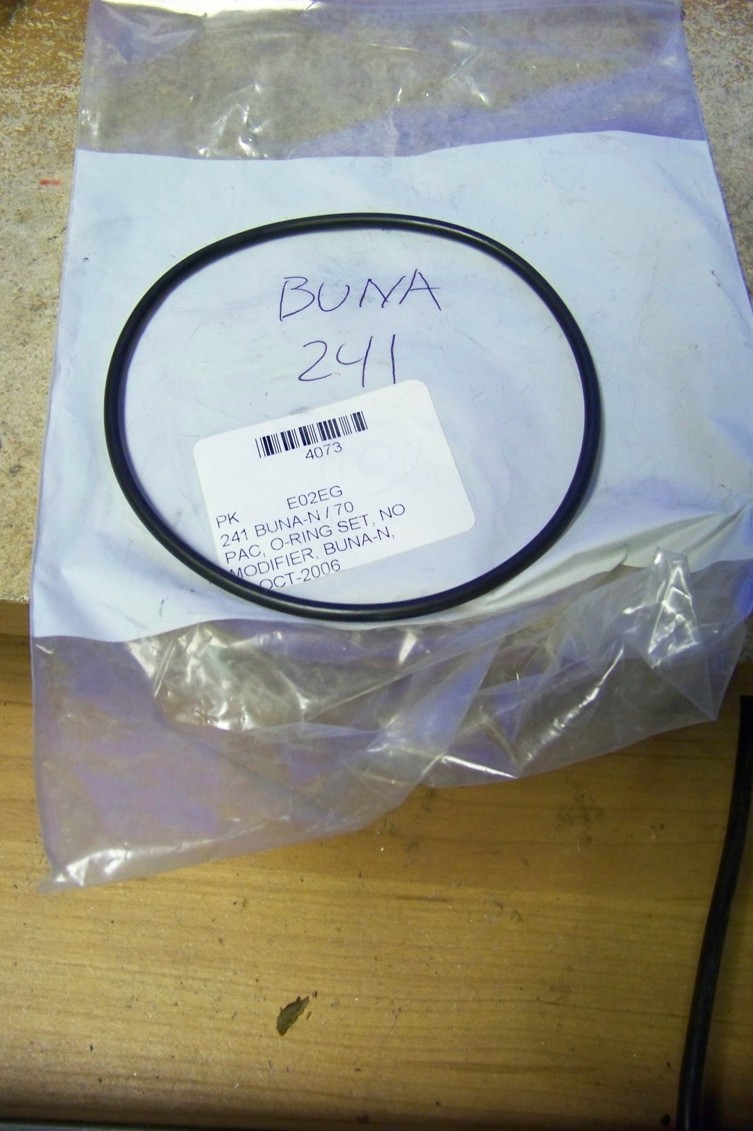 new 241 Buna-N O-Ring, 70A Durometer, Black, 3-7/8″ ID, 4-1/8″ OD, 1/8″ Width