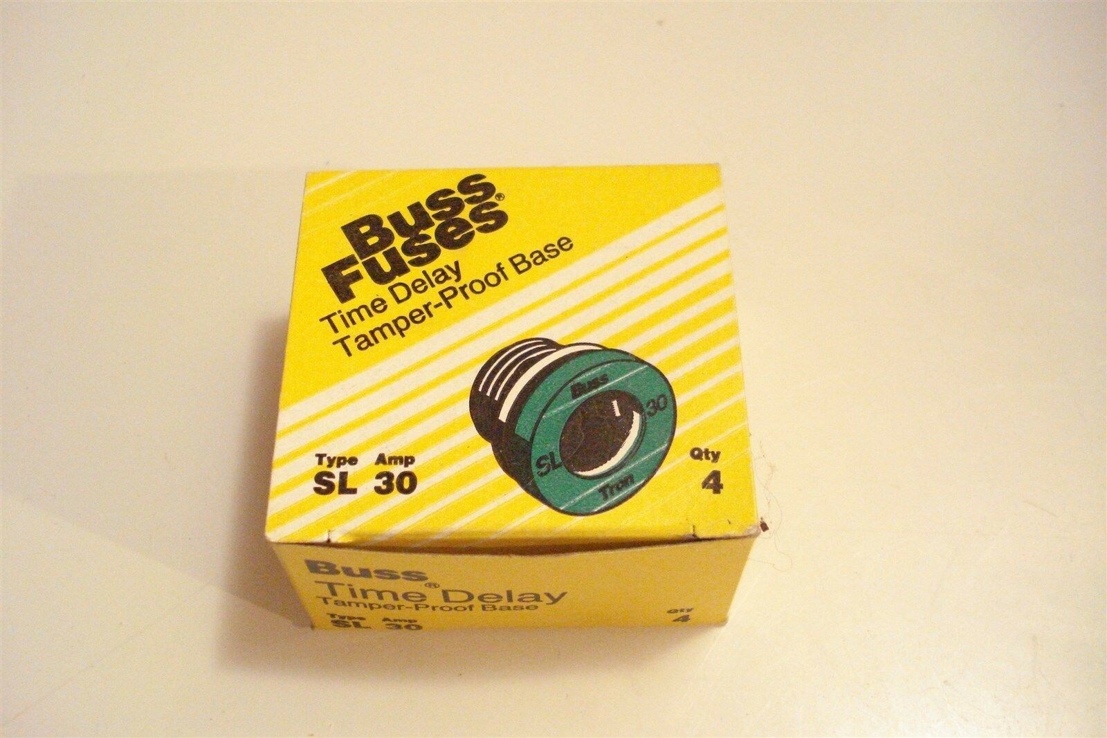 (1027.) Plug Fuses SL-30 Tamper Proof Base 4-pk