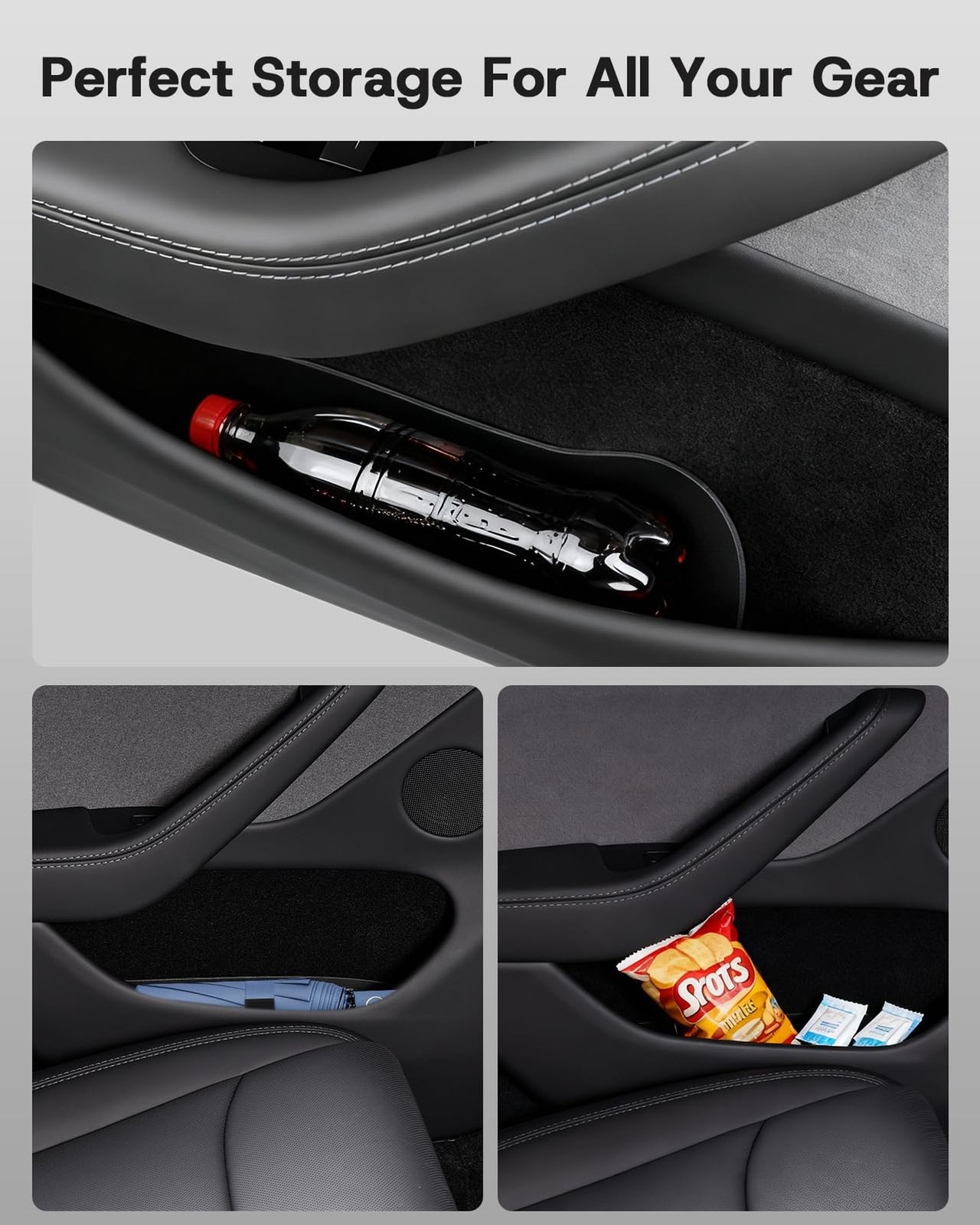 2026 Upgrade Door Side Storage Box for Tesla Model Y Juniper, [Rear Door Emer…