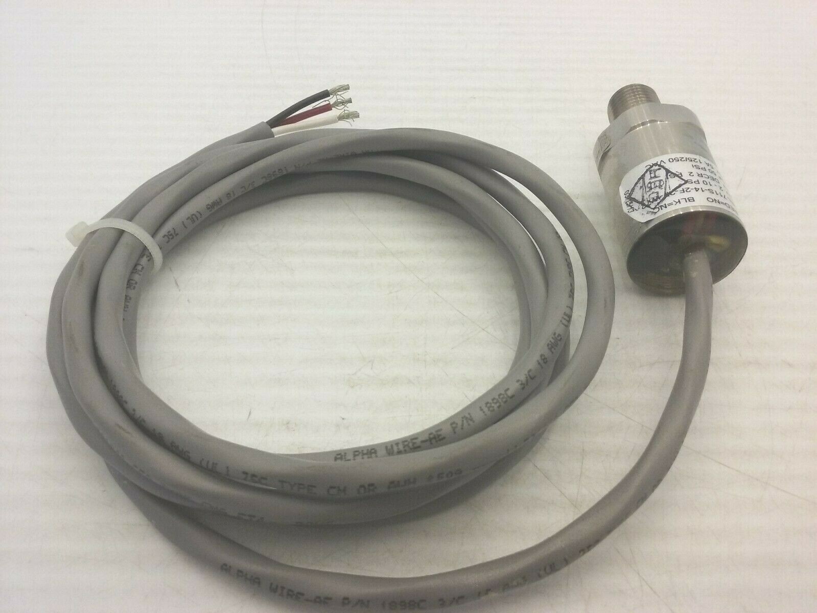 BARKSDALE 711S-14-2F-2F-W72 PRESSURE TRANDUCER ADJ 2-10PSI 5A 125/250 VAC NNB