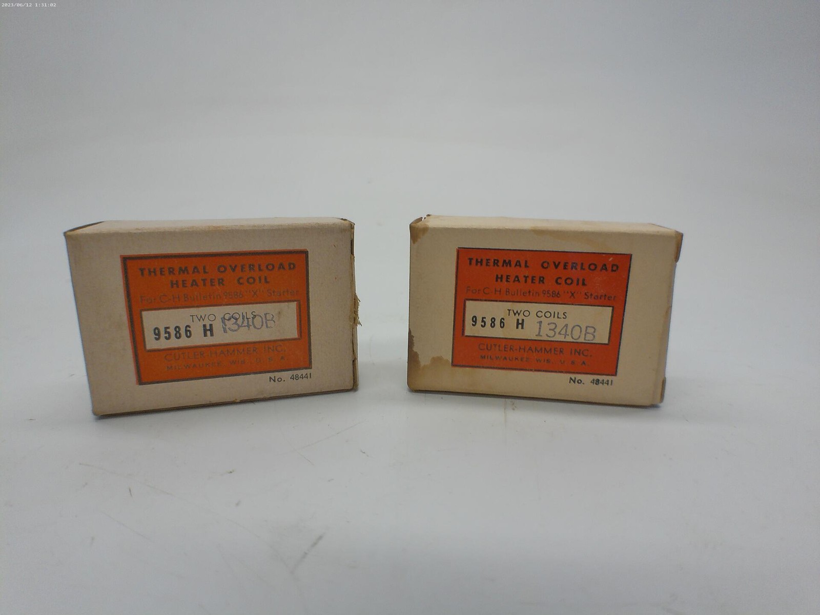 CUTLER HAMMER 9586H1340B HEATER LOT OF 2 PKG OF 2 NSMP