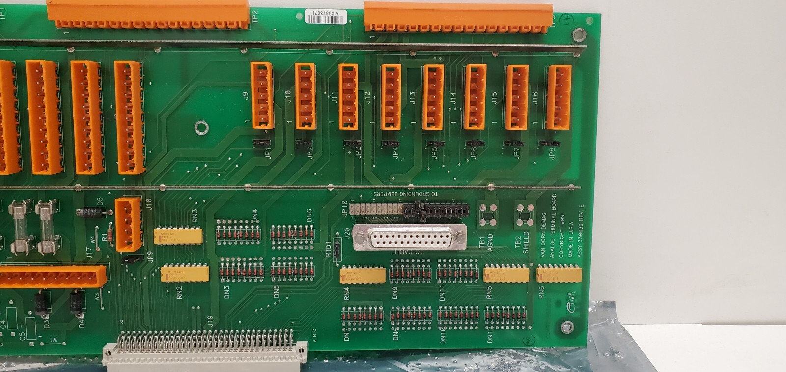 GUARANTEED! VAN DORN DEMAG REV. E ANALOG TERMINAL BOARD 330039