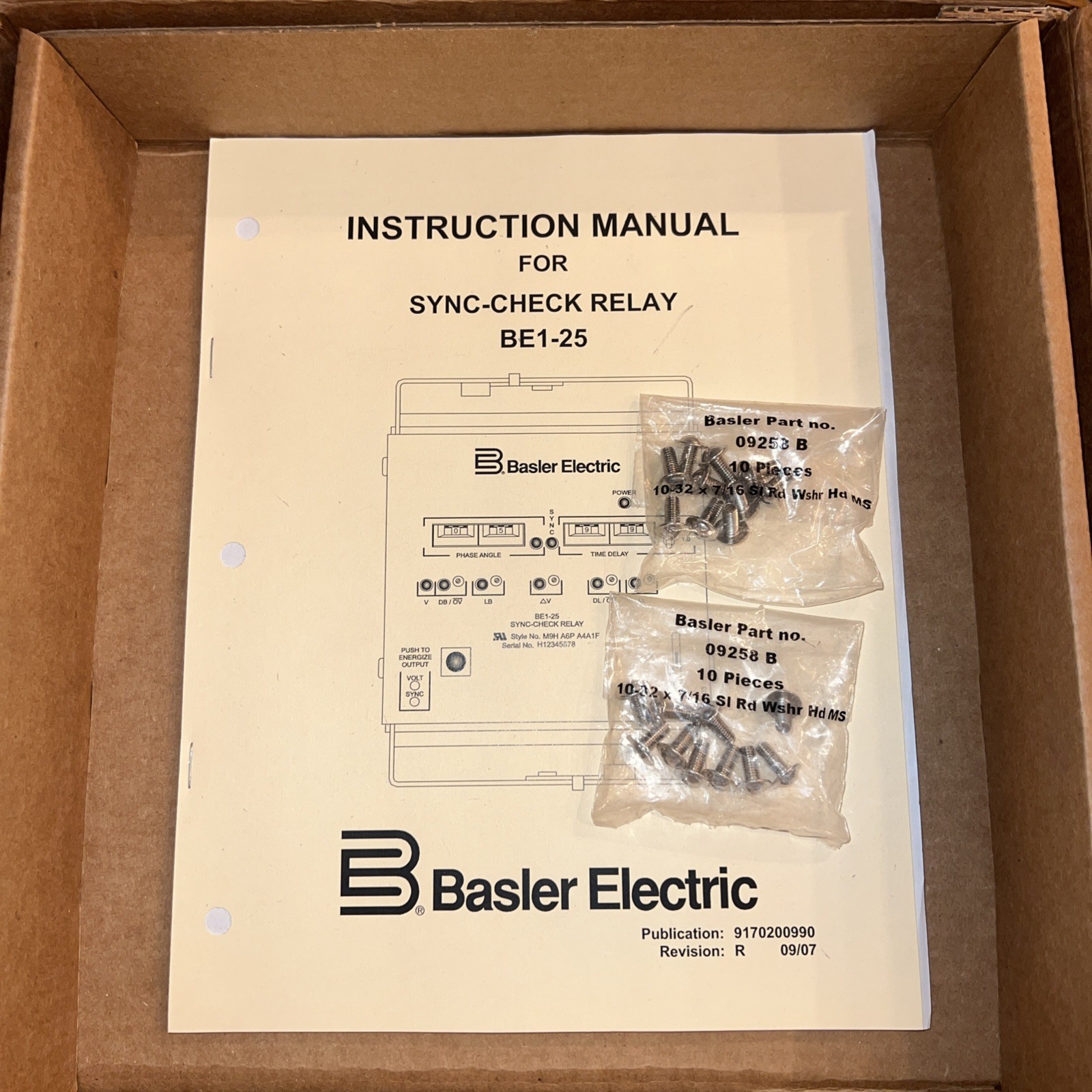 NEW BASLER ELECTRIC BE1-25 SYNC-CHECK RELAY M1E A7P A5N3F