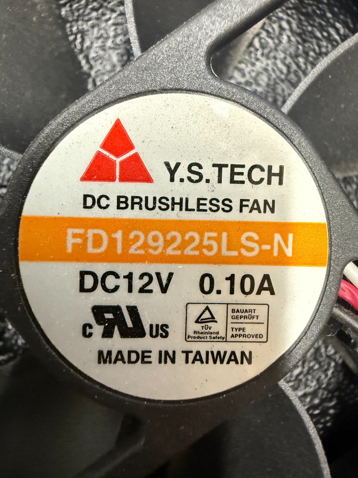 Lot of 2 / Y.S. TECH COOLING FANS – FD129225LS-N 12V 0.10A