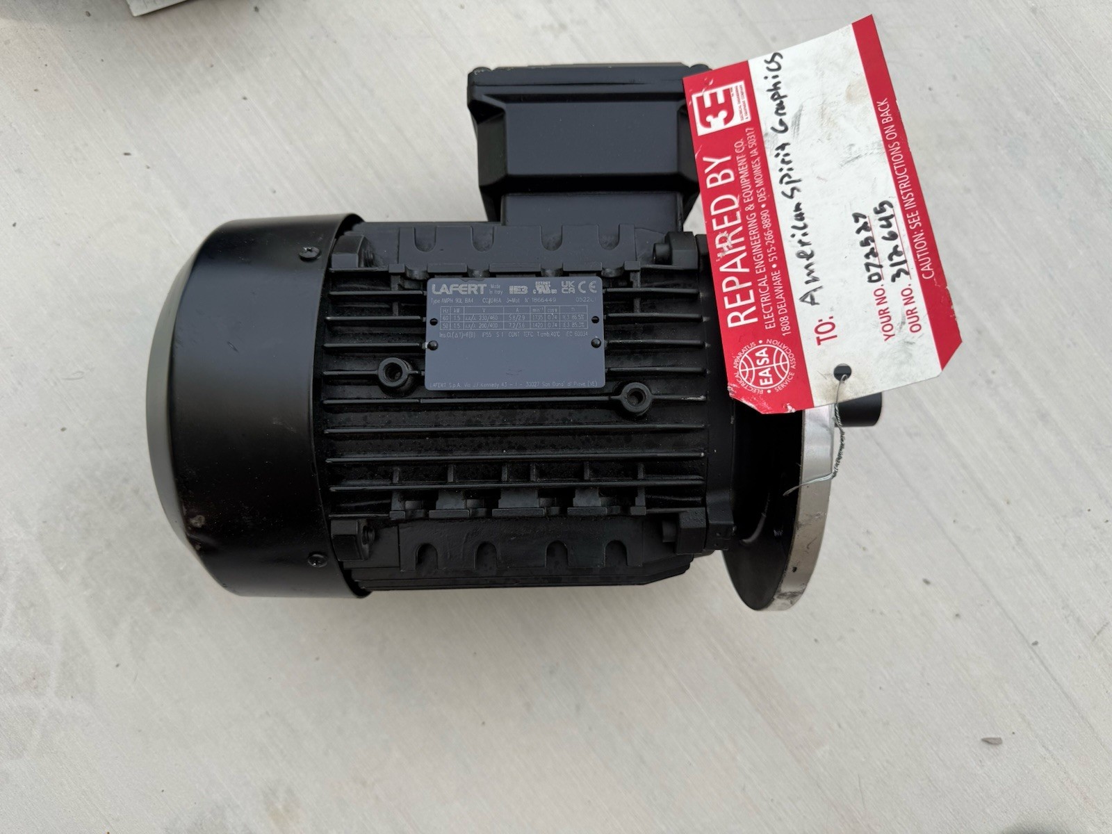 LAFERT 1.5KW 2.0HP ELECTRIC MOTOR AMPH90LBA4