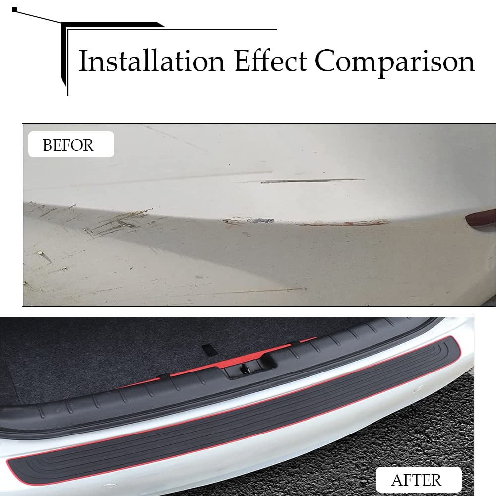 Car Rear Bumper Protector Guard, Universal Rubber Scratch Resistant Trunk Doo…