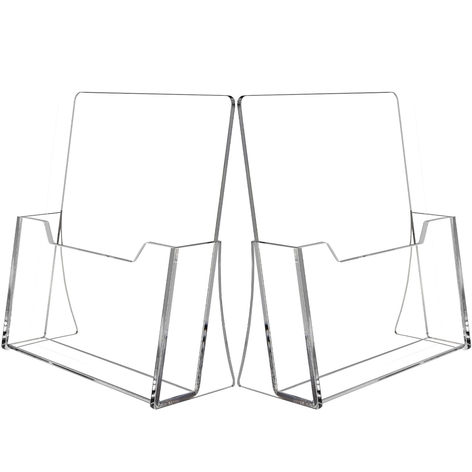 Acrylic Brochure Holder 8.5 x 11 inch 2 Pack, Clear Flyer Holder Plastic Stan…