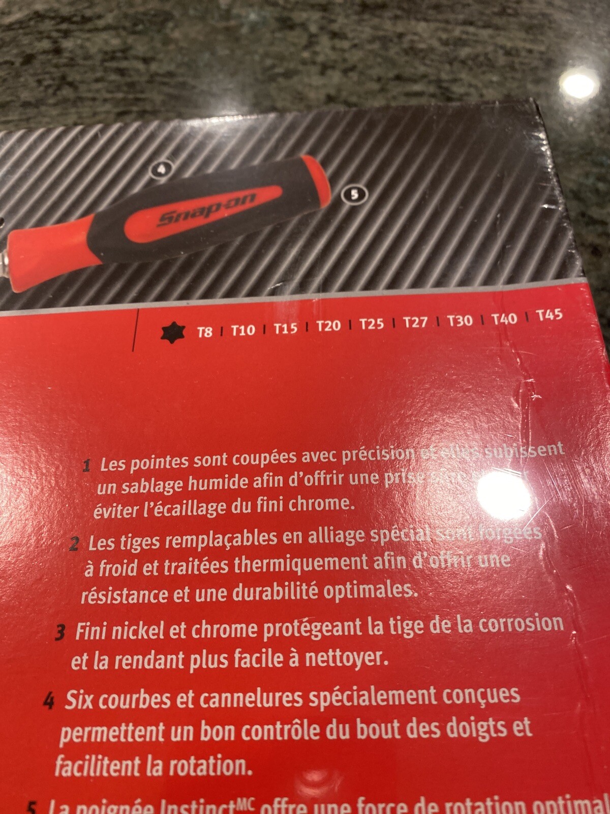 Snap On sgdtx90br t8-t45 9 Piece instinct torx screwdriver set sealed