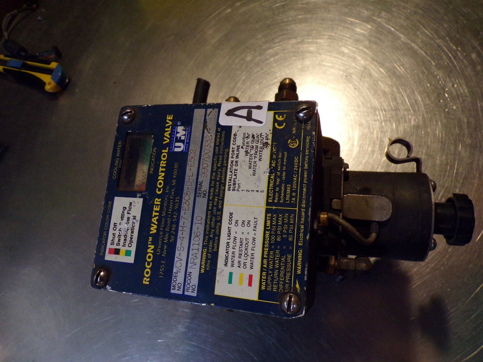 Rocon UFM WCV-S-4-H-7-E3C5-D-L-E5C2 Water Control Valve NRA1106-10