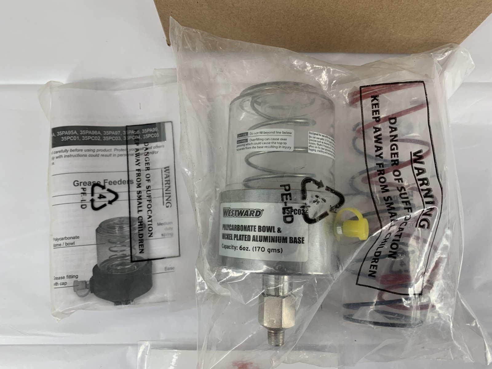 Westward 35PC03 Single Point Continuous Grease Feeder Capacity 6 Fl. Oz