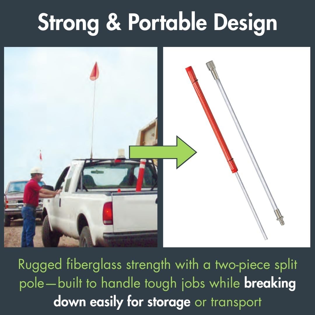 Heavy Duty Collapsible Quick Disconnect 12″ Orange, White X Warning Safety Flag