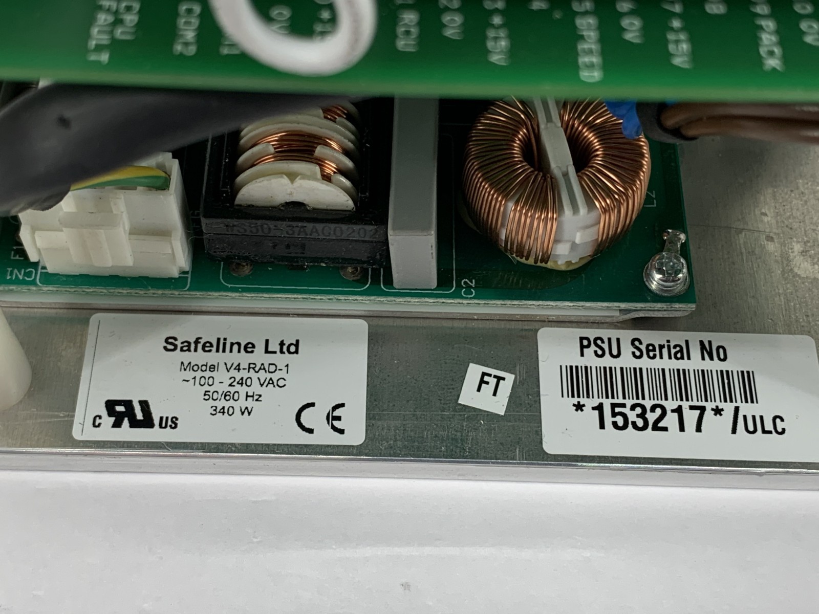 Mettler Toledo Safeline V4-RAD-1 WS50-3AAC 100-240V 340W 50/60Hz Power Supply