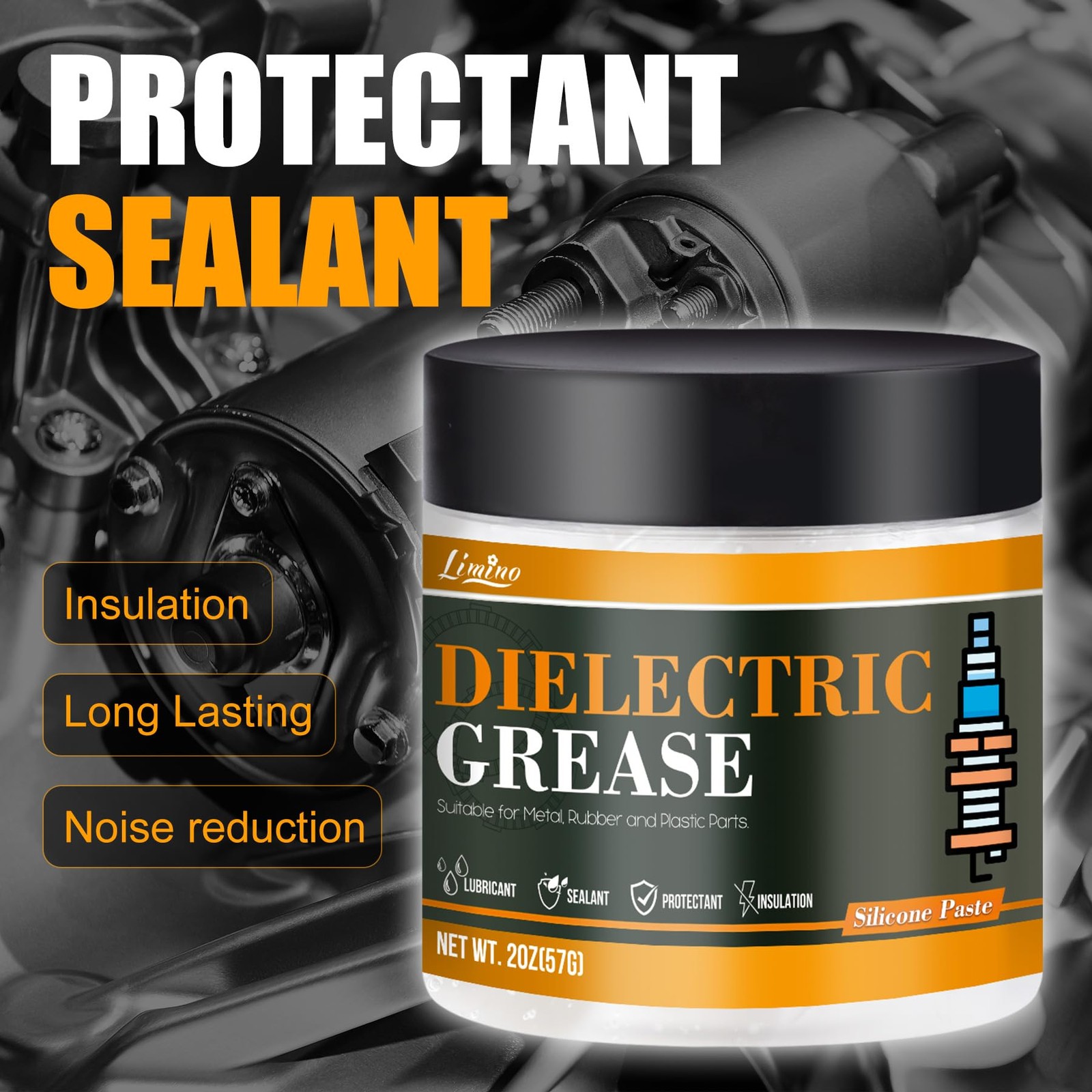 Dielectric Grease – 4oz Automotive Silicone Paste for Electrical Components…