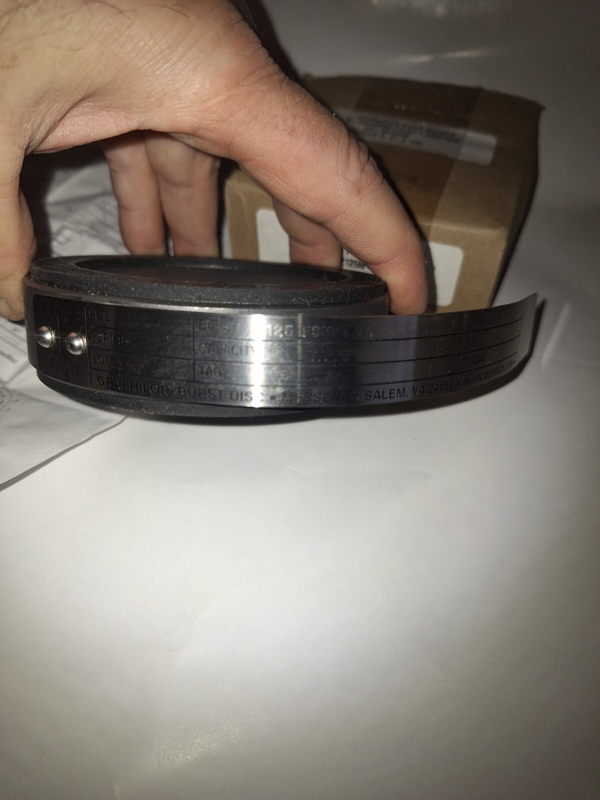 NEW MCMASTER CARR S3-02125M SER. 3, 2″ S 125 PSIG 25 FT LBS GRAPHILOR BURST DISC