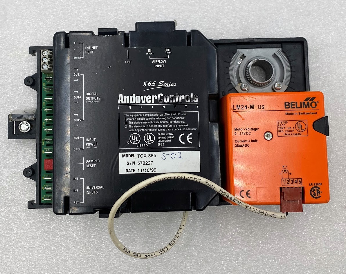 Andover Controls Infinity TCX 865 VAV Controller with Belimo LM24-M Actuator
