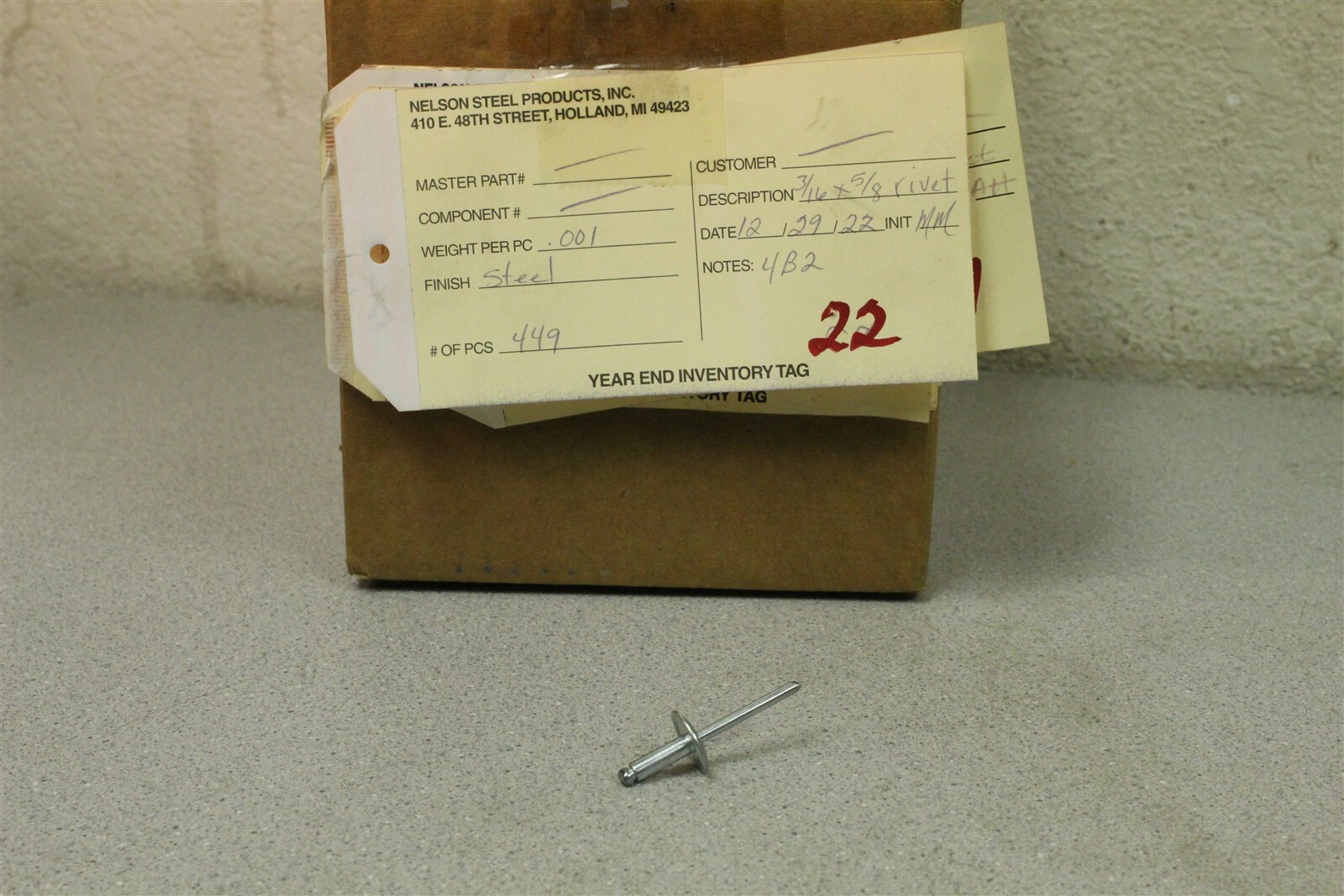 NEW 3/16″ x 5/8′ Rivet lot of 100 *FREE SHIPPING*