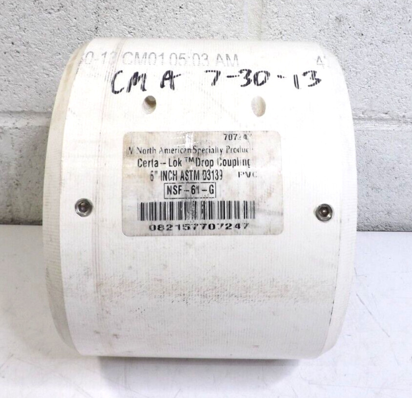Certa Lok drop Coupling PVC 6″ ASTM D3139 — NSF-61-G N. American Specialty