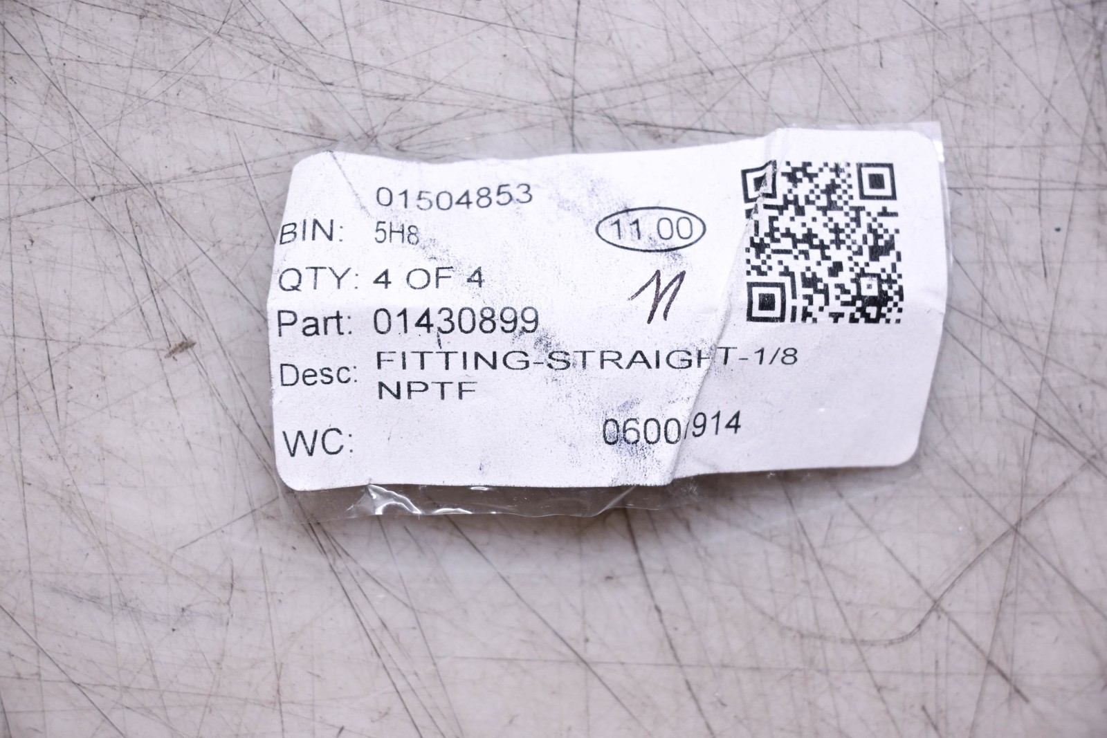 NPI 01430899 1/4″ Straight Fittings Qty 4 NOS