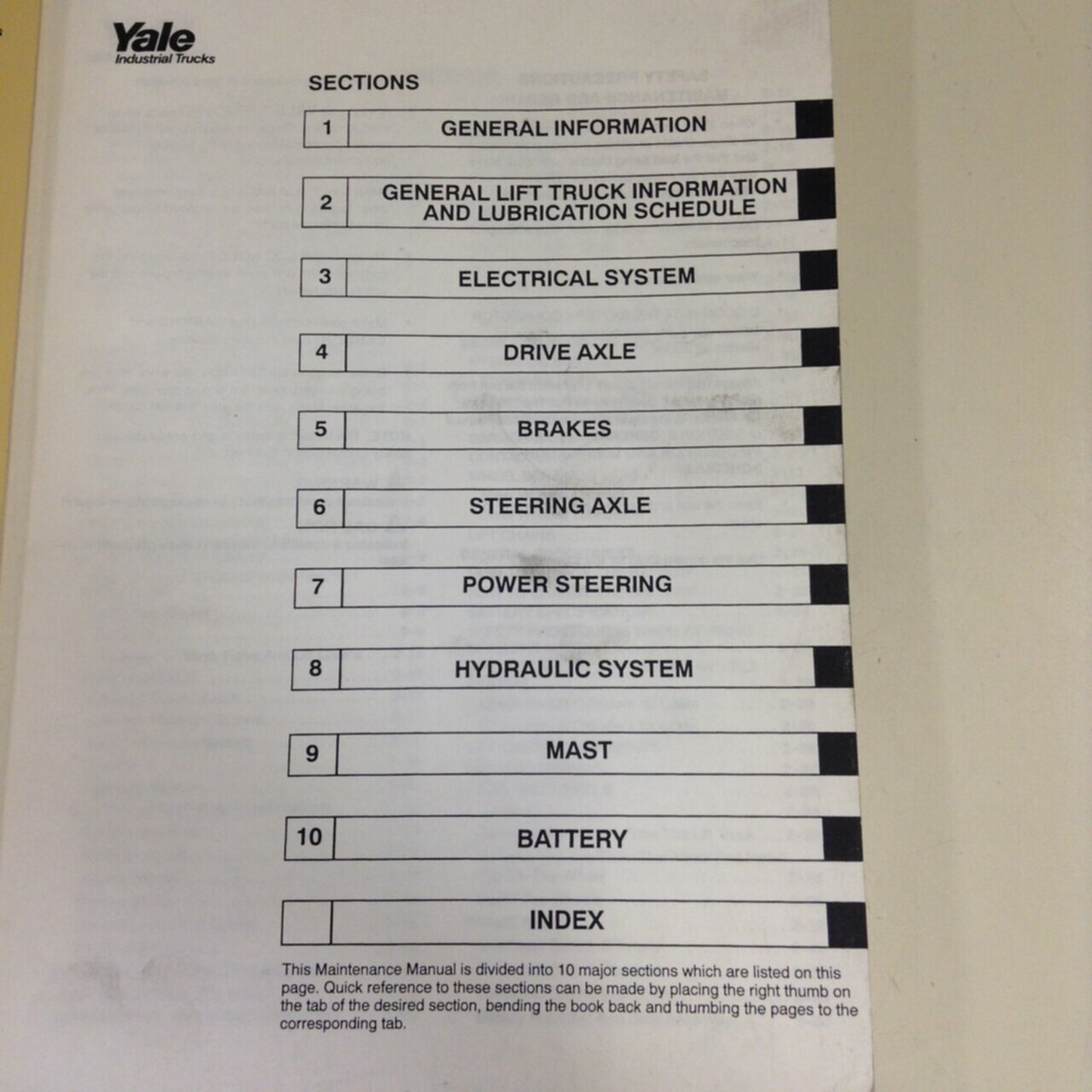 YALE Service Maintenance Manual 524143402 Used #70889