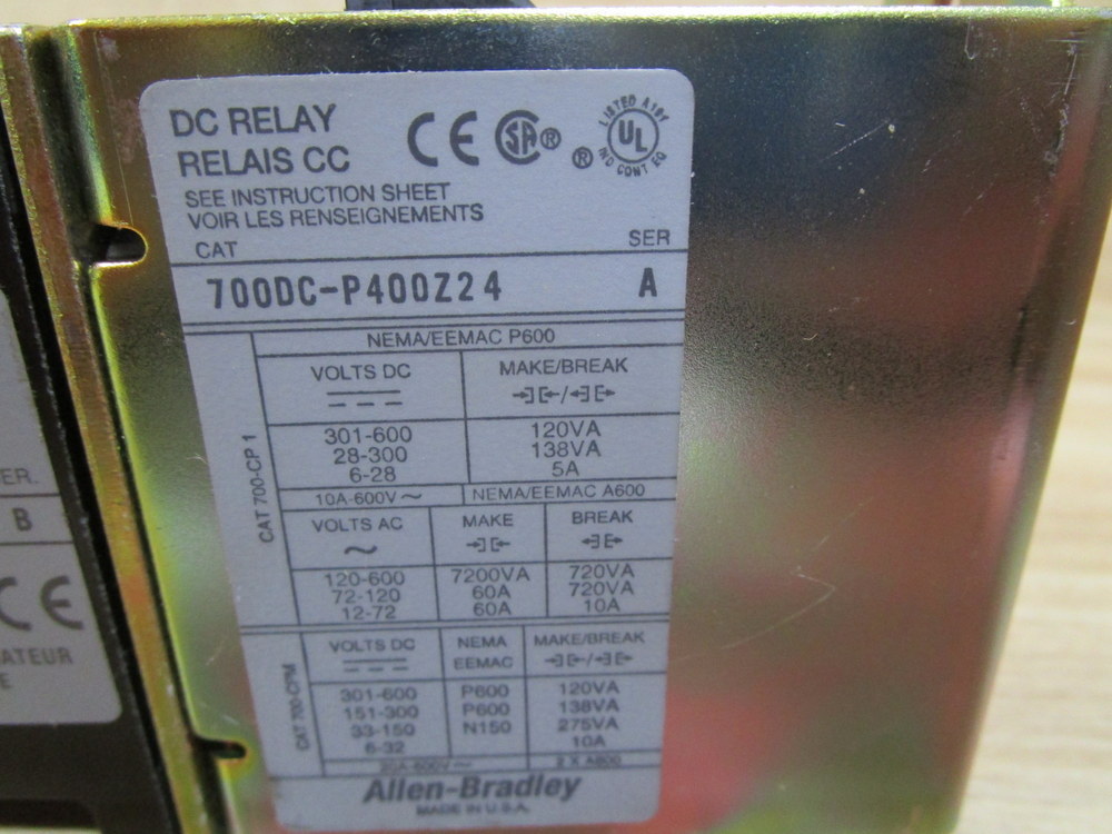Allen Bradley 700DC-PT400Z24 Control Relay 700DCPT400Z24