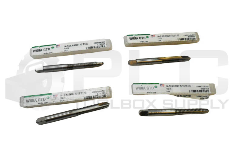 LOT OF 4 NEW WIDIA 1/4-20 UNC H3 ANSI 2FL PLG SPT HSS SPIRAL POINT TAP 13270