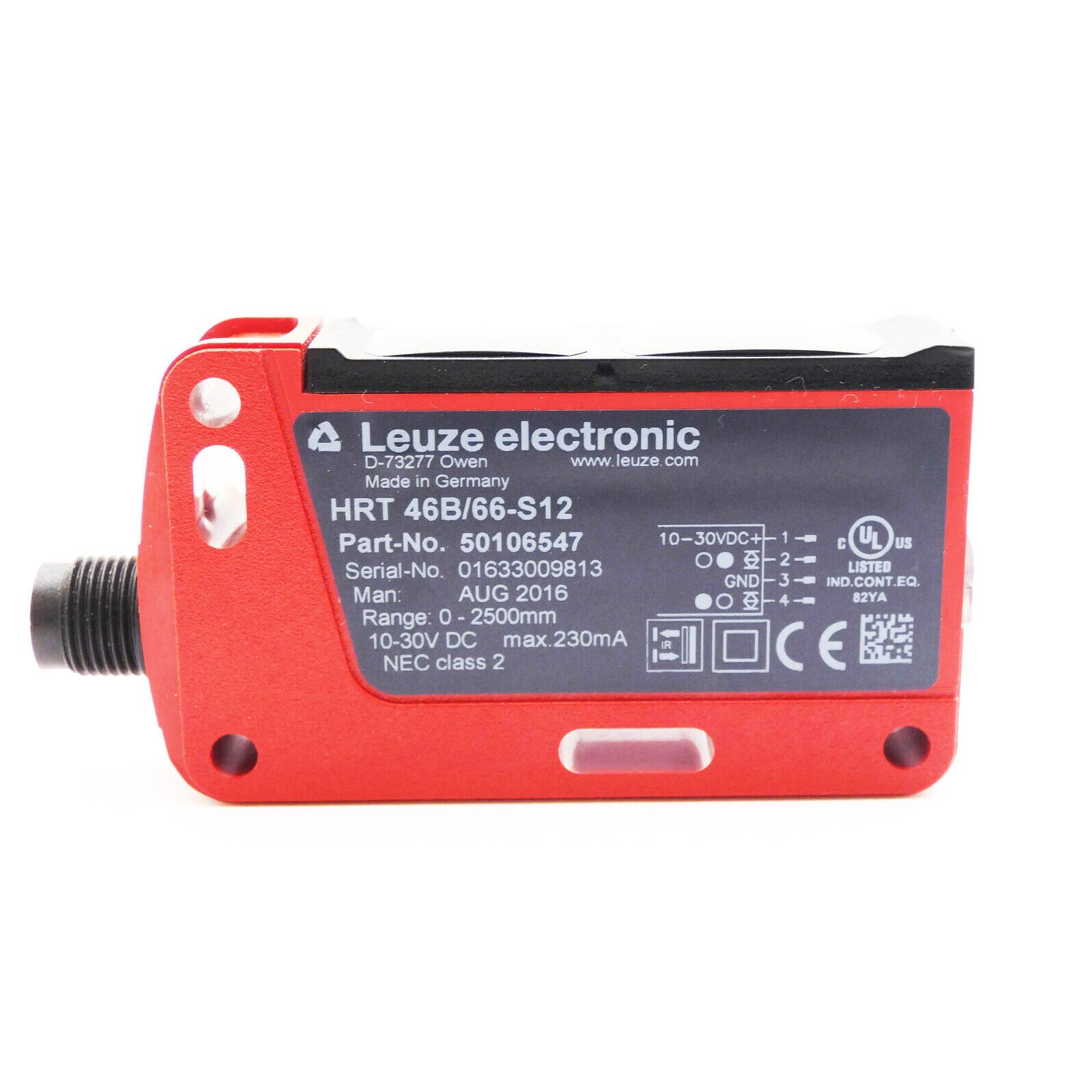 New In Box LEUZE HRT 46B/66-S12 50106547 Diffuse Sensor