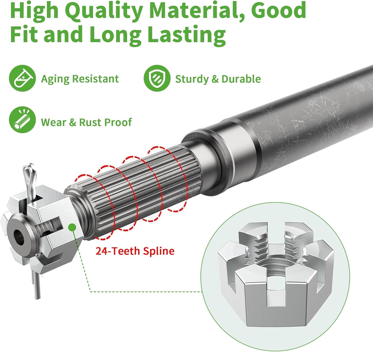 10L0L Golf Cart Rear Axle Shaft Sets with Bearing & Seal Kit [Driver/Passenger S