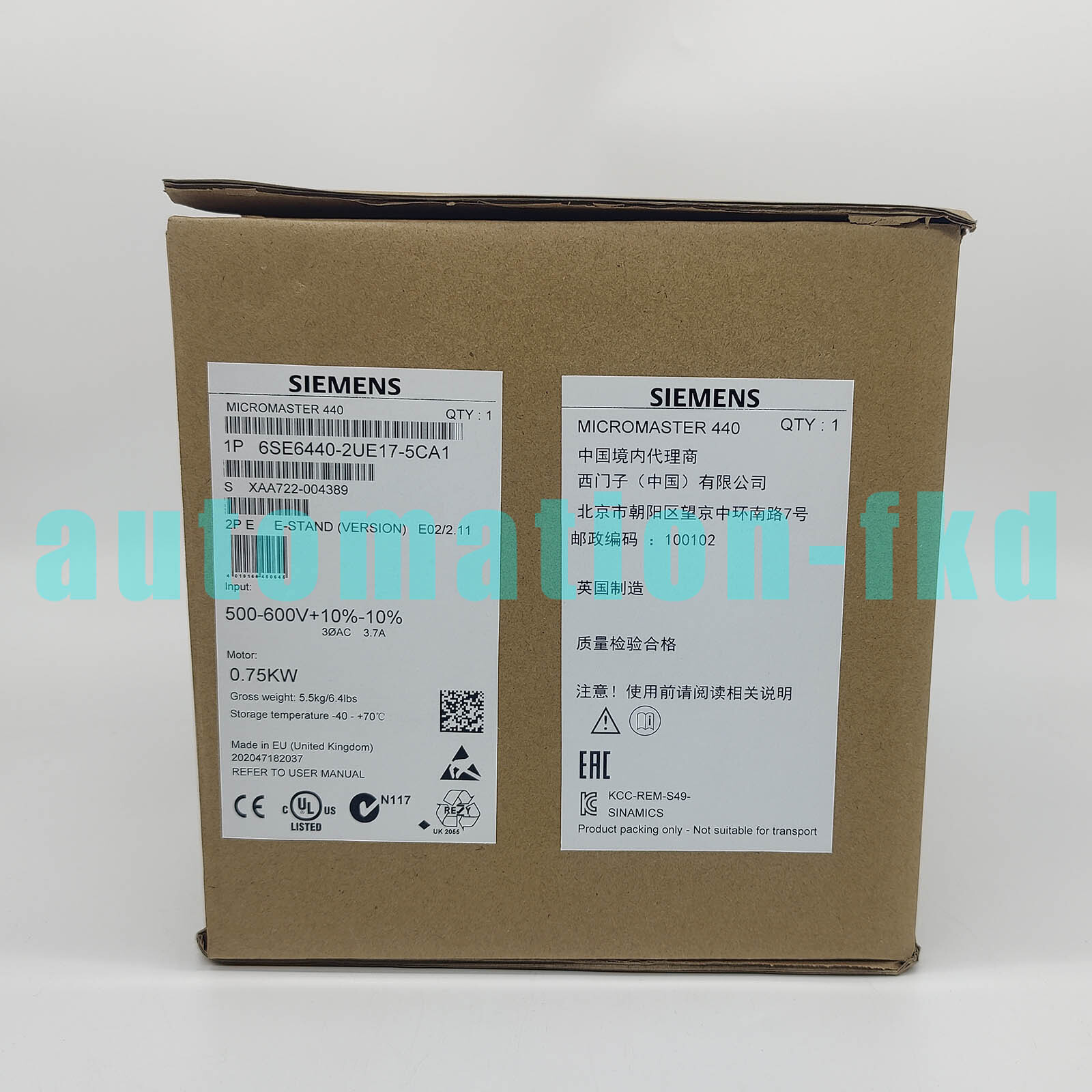 Brand New Siemens 6SE6440-2UE17-5CA1 6SE64402UE175CA1