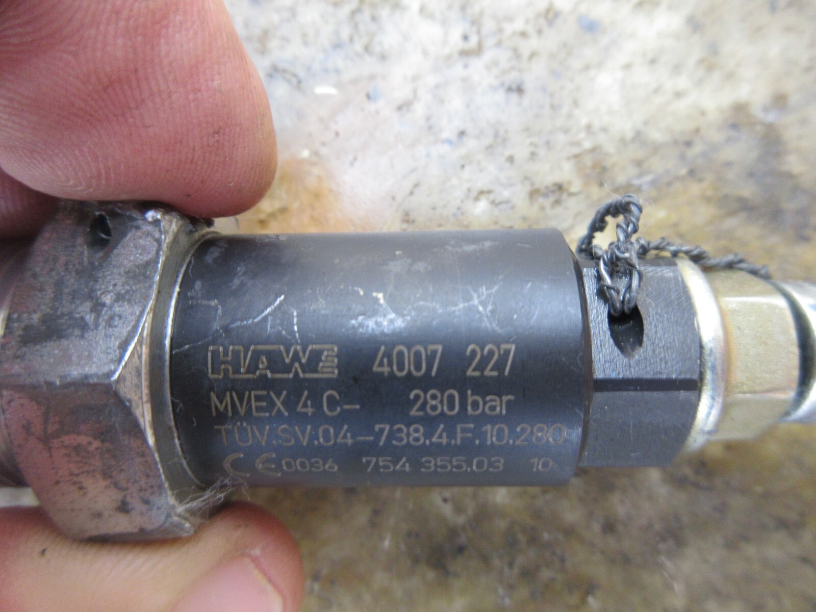 HAWE MINI 4007 227 MVEX4C- 280 BAR TUV.SV.04-738.4.F.10.280 754 355.03 VALVE