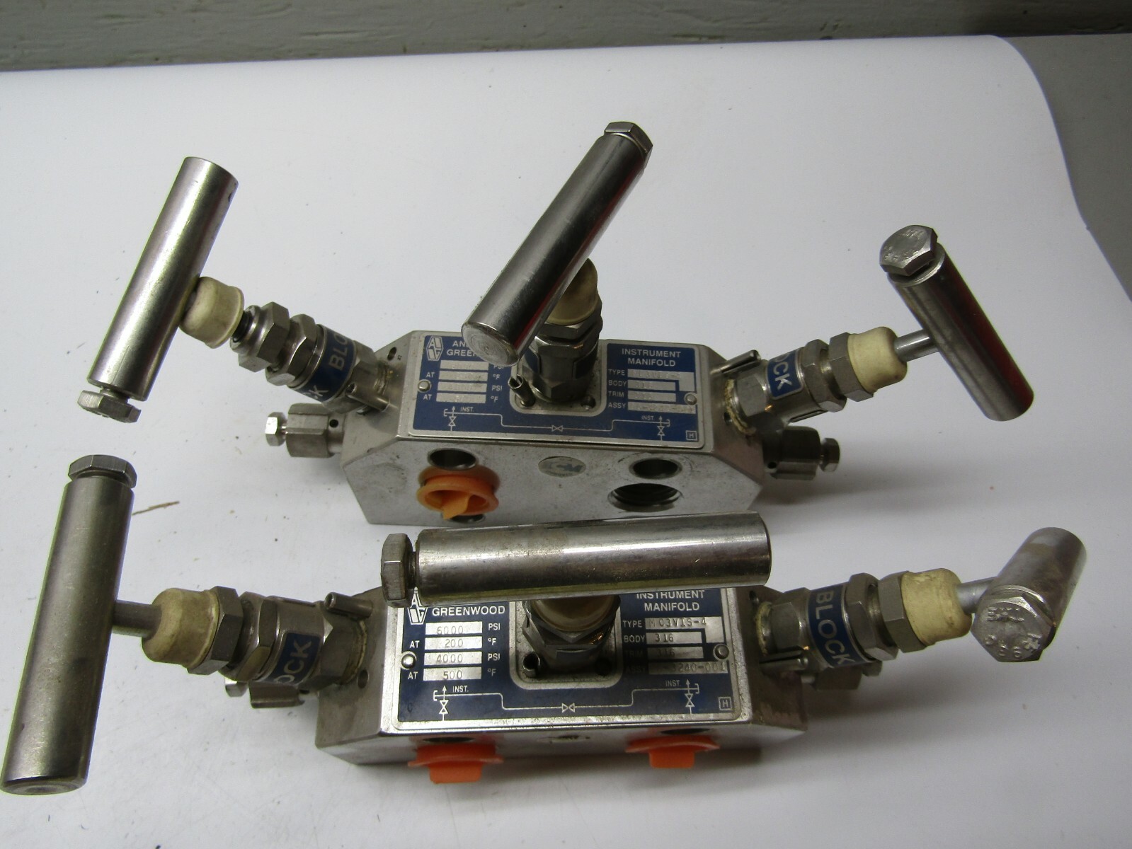 Anderson Greenwood MC3VIS-4 Manifold 06-3240-001 Lot of 2!