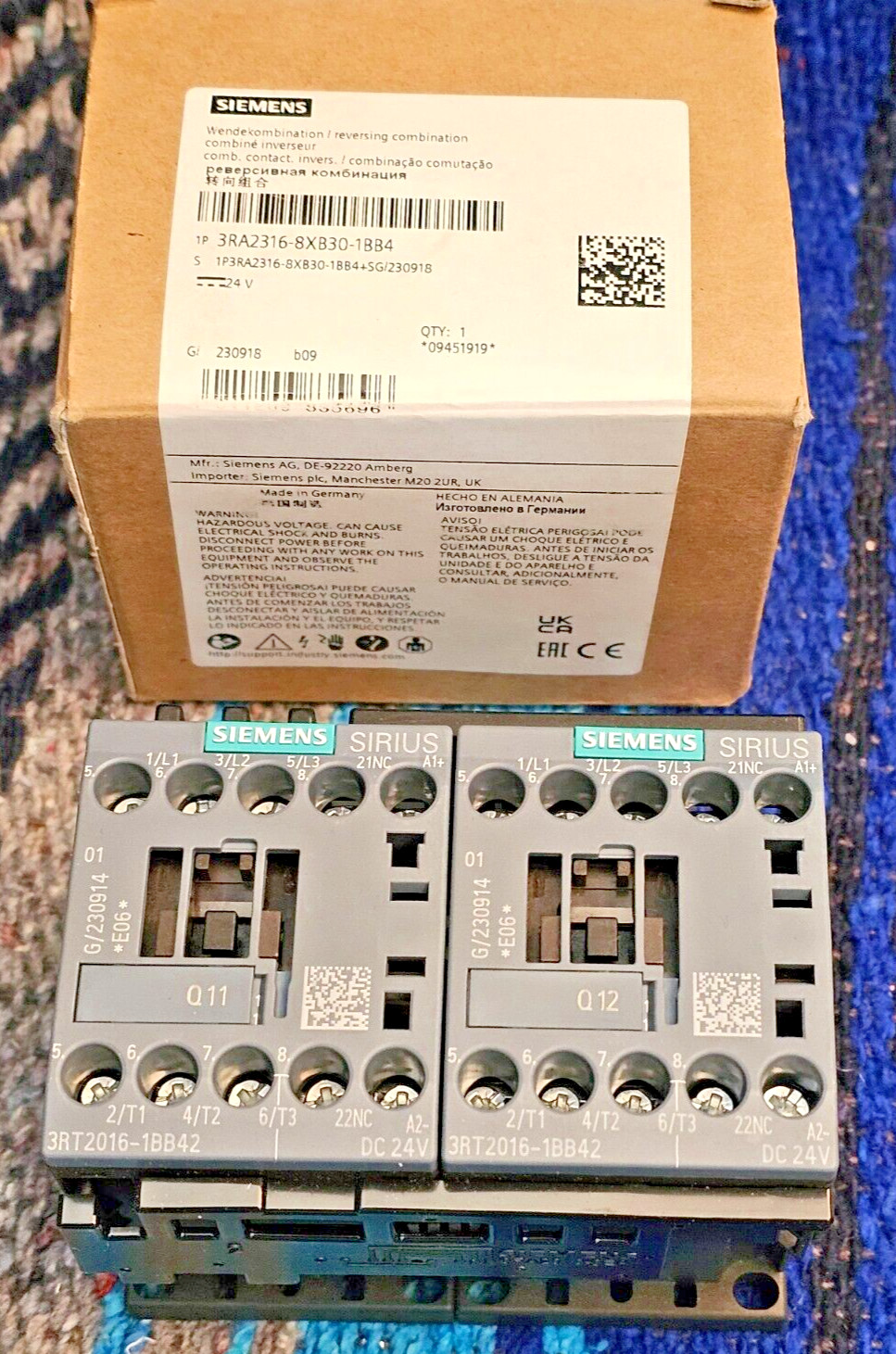 SIEMENS Reversing Contactor 3RA2316-8XB30-1BB4-NEW – FREE SHIP