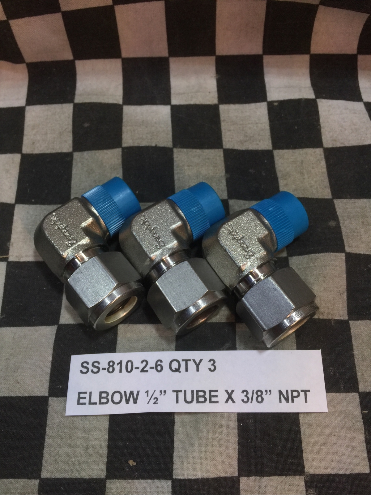 SWAGELOK SS-810-2-8, SS-810-2-6, SS-810-2-4, ELBOW 1/2″ TUBE, LOT OF 8#1637F7