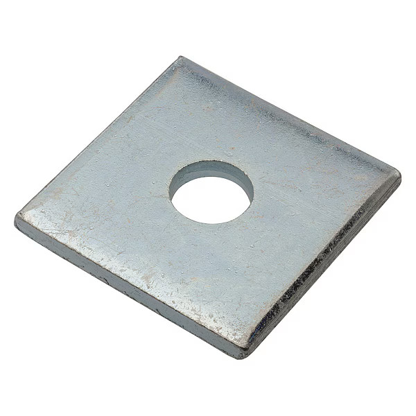 Square Washer, Fits Bolt Size 1/2 in ,Low Carbon Steel Zinc Plated Finish