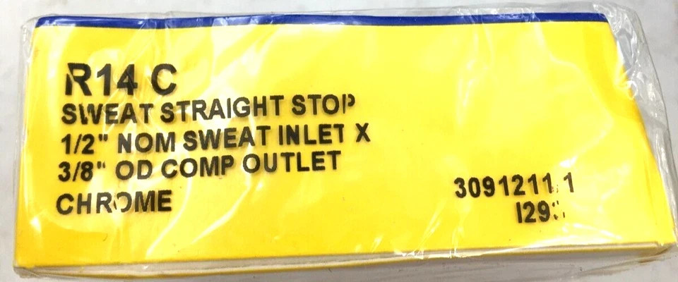 BrassCraft Lot of 2 Sweat Straight Stop 1/2″ R14C, Compr Angle Stop OCR19XC NIP