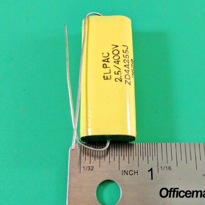 LOT OF 3 ELPAC ZD4A255J VINTAGE POLY FILM CAPACITORS .0025uF 400V