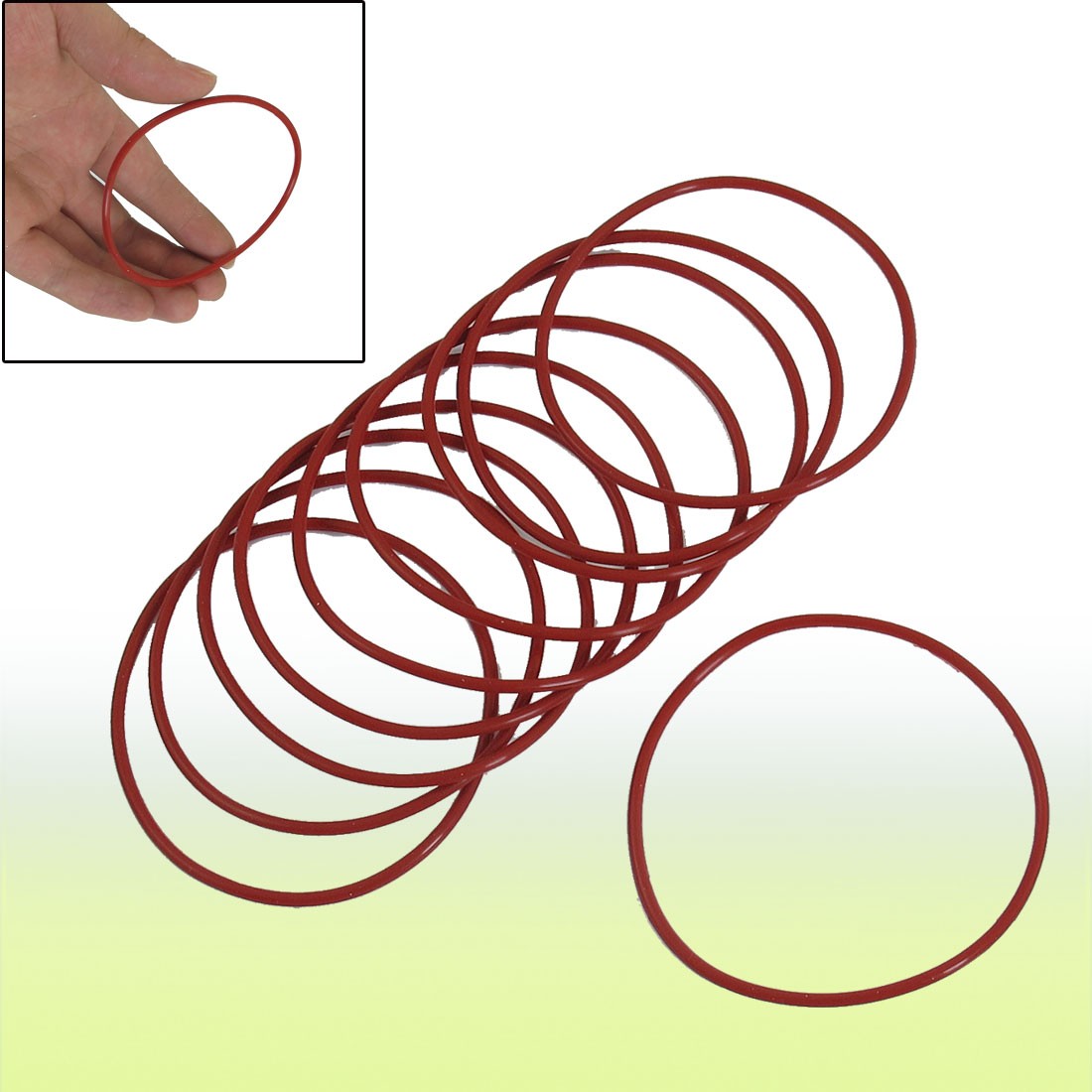 75mm x 70mm x 2.5mm Red Rubber O Shaped Rings Oil Seal Gasket Washer 10 Pcs