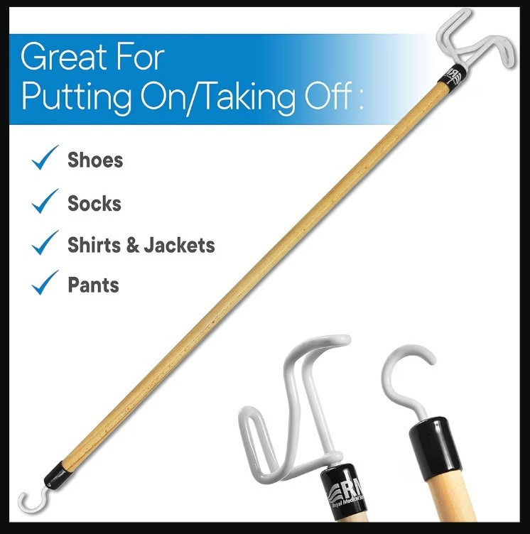 One RMS 28″ Long Dressing Stick – Dressing Aid for Shoes, Socks DS-88001