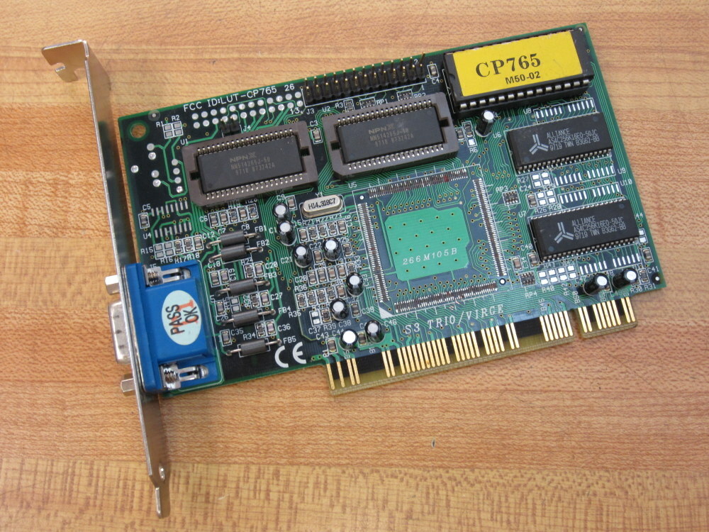 Part LUT-CP765 S3 Trio/Virge PCI Video Card CP765
