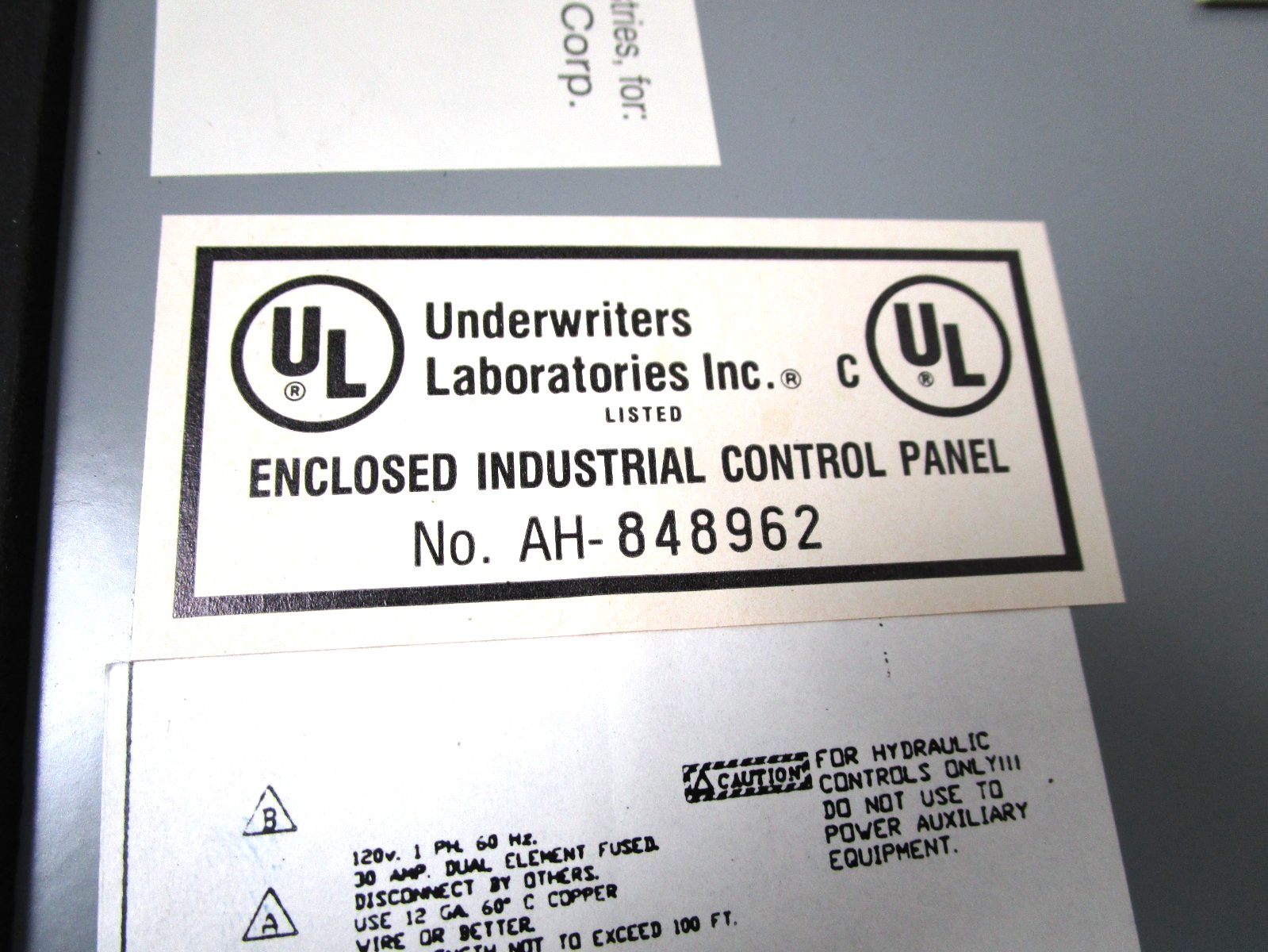 Hoffman Type 12, 13 Enclosure 8″ Wide x 10″ Tall x 6″ Deep