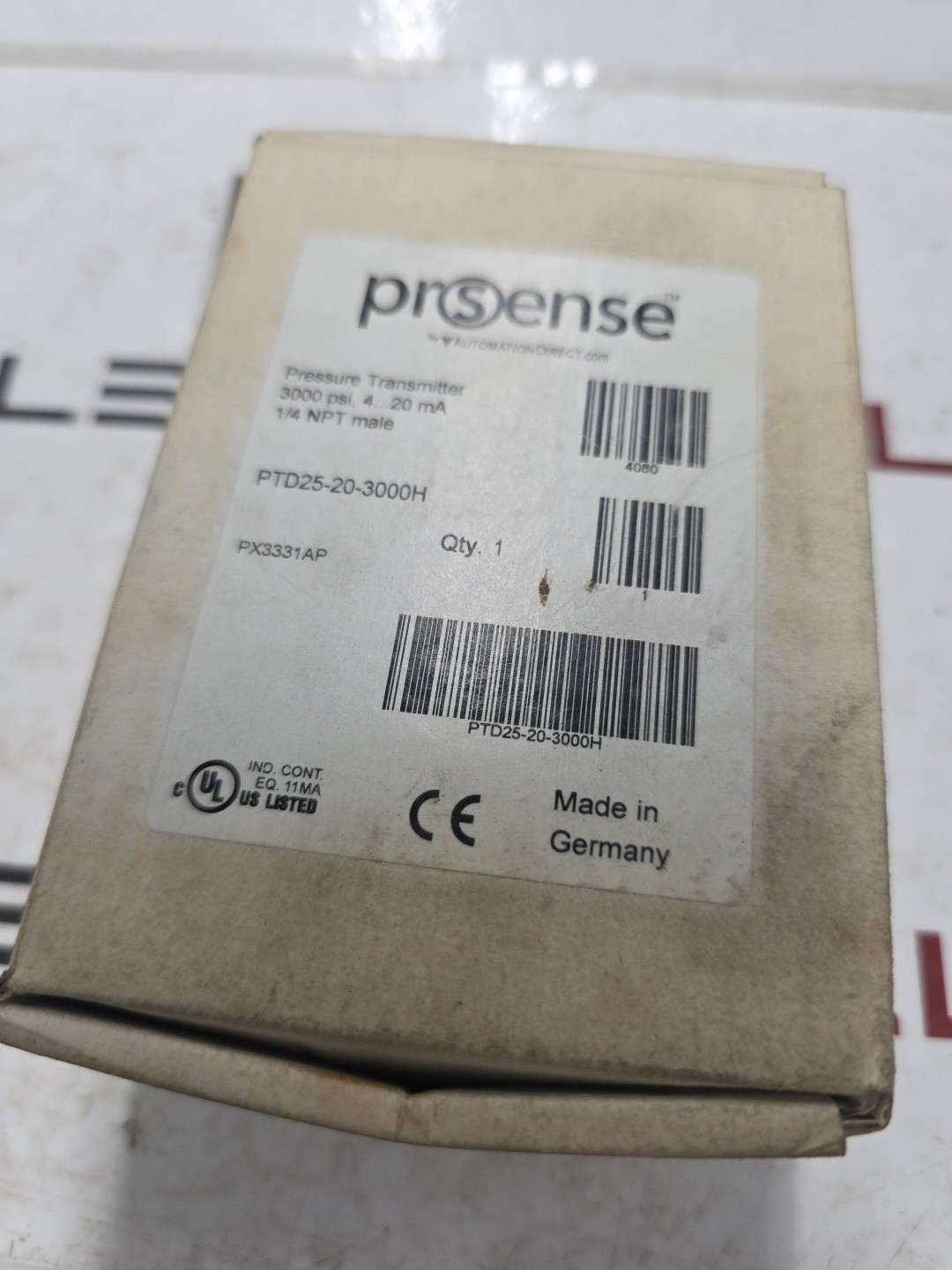 Automation Direct ProSense PTD25-20-3000H Pressure Transmitter 3000psi