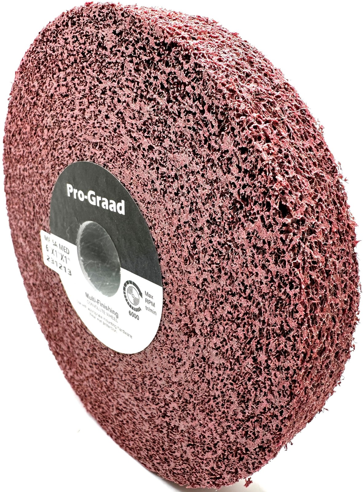 Pro-Graad Metal Finishing Wheel – Aluminum Oxide – Maroon Metal Finish…
