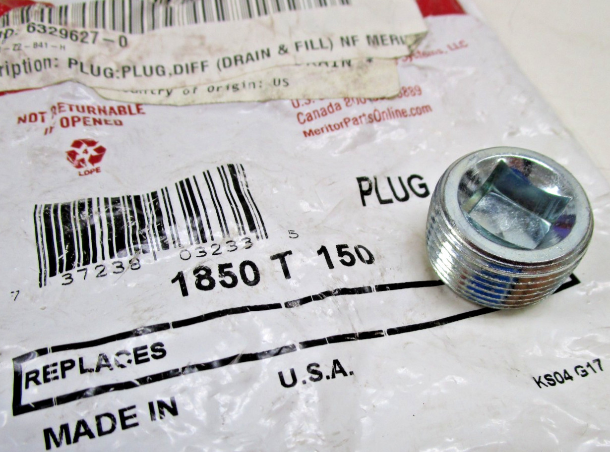 Meritor 1850 T 150 Differential Drain Fill Plug Magnetized 3/4″ NPT