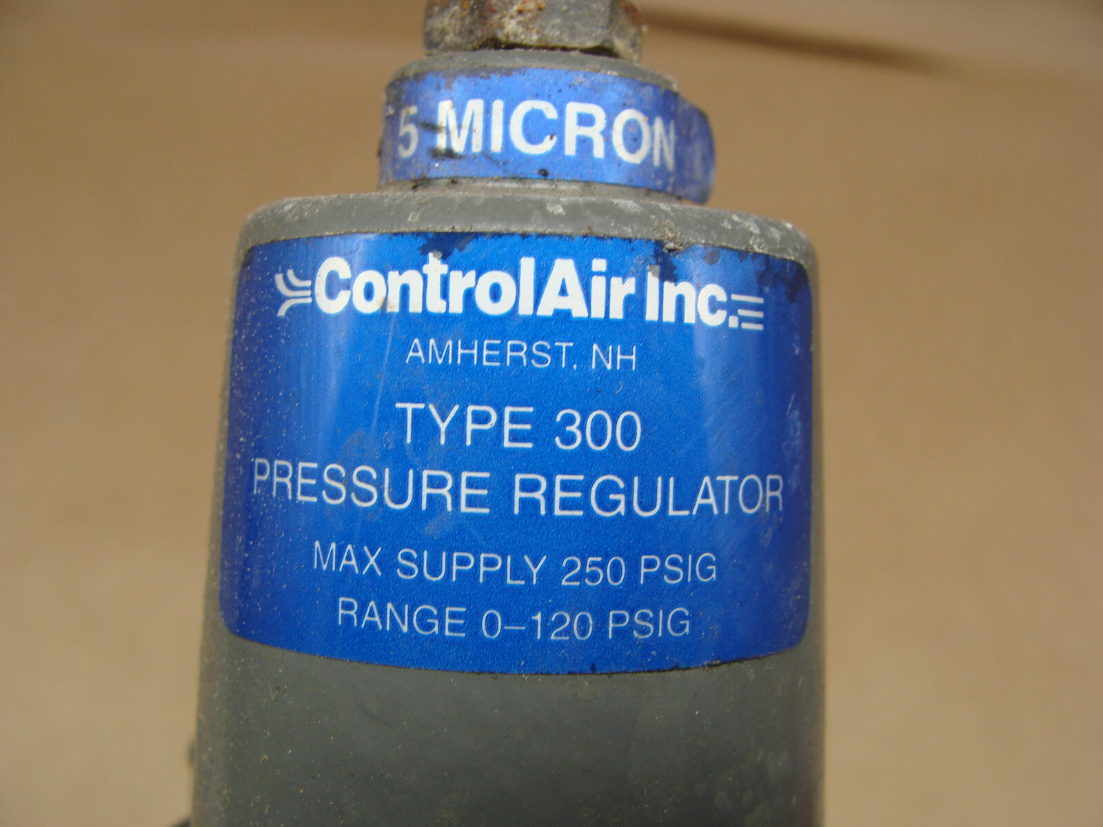 CONTROLAIR INC PRESSURE REGULATOR TYPE 300 250 PSIG MAX SUPPLY 0-120 PSIG RANGE
