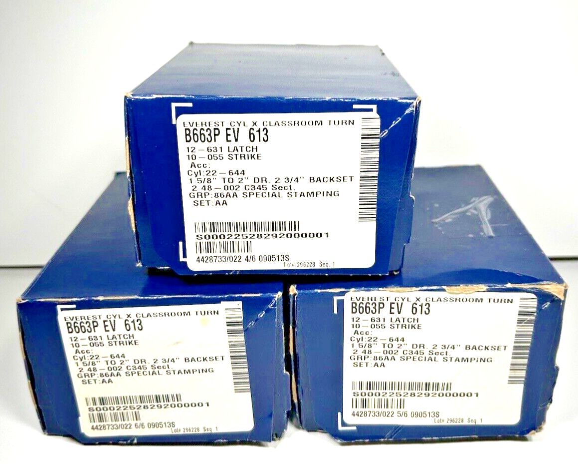 SCHLAGE B663P EV 613 Everest CYL X Classroom Turn NOS Bronze