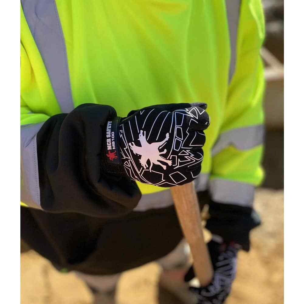 MCR Safety MB100XL Gloves: Size XL, Leather, Black (1 Pair)
