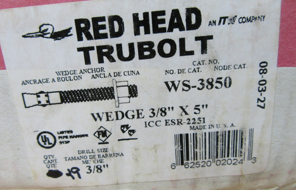 Red Head GWS-3850 Wedge Anchor GWS3850 (Pack of 29)