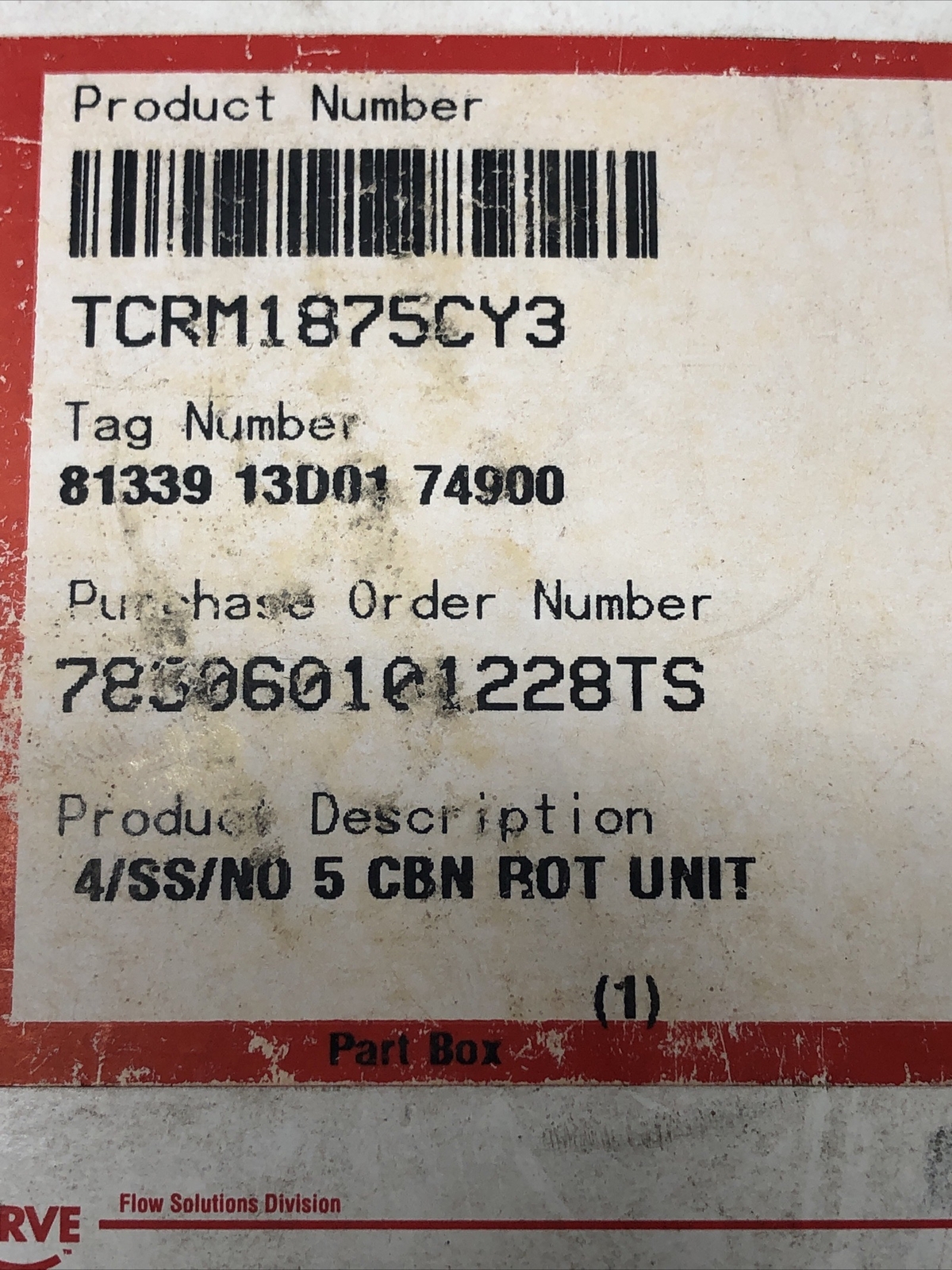 Flowserve TCRM1875CY3 4/SS/No 5 Cbn Rot Unit